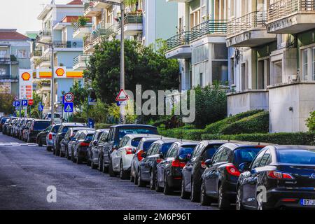 Stazione di rifornimento della multinazionale britannica Shell plc a Lisbona Foto Stock