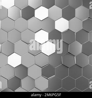 Sfondo esagonale futuristico e tecnologico. rendering 3d Foto Stock