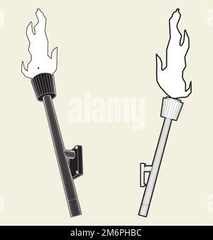 Torcia da parete medievale Vector Illustrazione Vettoriale