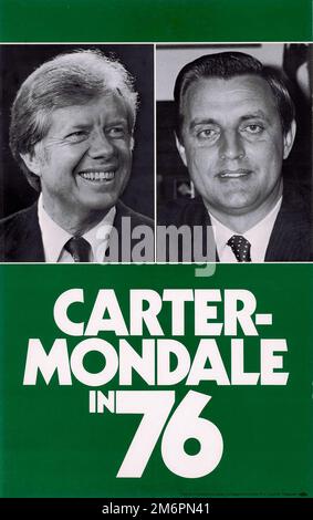 Un poster della campagna presidenziale di Jimmy carter del 1976, "carter-Mondale nel 76" Foto Stock