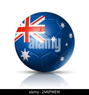 Pallone da calcio con bandiera Australia. Illustrazione Foto Stock