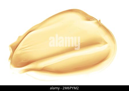 Pastello arancione bellezza Swatch, cura della pelle e trucco cosmetica prodotto campione texture isolato su sfondo bianco, trucco sbavatura, c Foto Stock