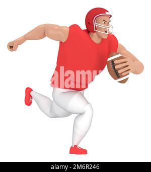 Personaggi sportivi isometrici giocatori di calcio americani . 3D rendering dei giocatori di calcio. Foto Stock