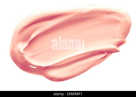 Pastello arancione bellezza Swatch, cura della pelle e trucco cosmetica prodotto campione texture isolato su sfondo bianco, trucco sbavatura, c Foto Stock