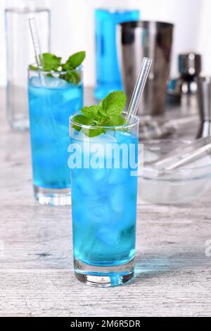 Blue Mojito Blue Curacao Foto Stock