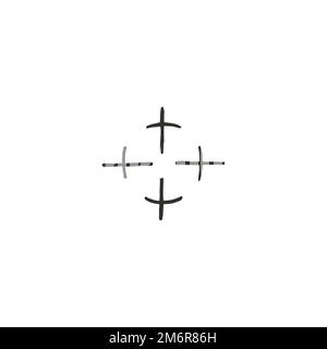 Illustrazione vettoriale disegnata a mano mira sfondo bianco isolato Illustrazione Vettoriale