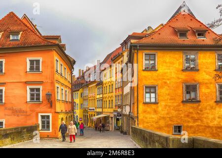 Bamberga Street view della città storica in Germania Foto Stock