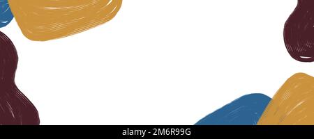 Acquerello dipinto a mano contatto sfondo blu e giallo banner, pittura autunnale contrasto colore con spazio vuoto Foto Stock