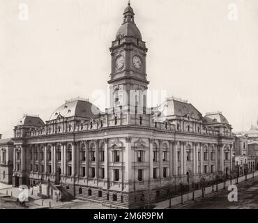 19th ° secolo vintage fotografia: Municipio, Melbourne, Australia Foto Stock