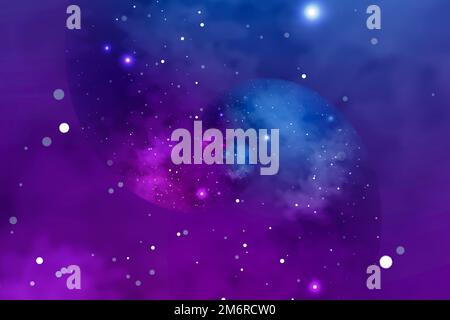 Cielo stellato blu. Sfondo astratto con nebulosa, cosmo e galassia. Foto Stock