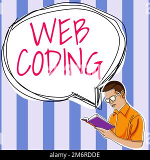 Visualizzazione di segnali Web coding. Business Concept lavoro coinvolto nello sviluppo di un sito web per Internet Foto Stock