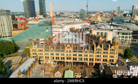 Corn Exchange Manchester dall'alto - MANCHESTER, Regno Unito - 15 AGOSTO 2022 Foto Stock