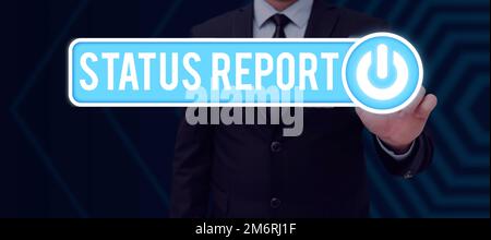 Rapporto sullo stato delle didascalie concettuali. Aggiornamento dell'approccio aziendale Riepilogo delle situazioni a partire da un determinato periodo di tempo Foto Stock