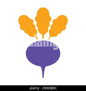 Icona del glifo del vettore di disegno isolato della rapa. Cartello vegetale. Simbolo grafico per il sito Web di cibi e bevande, progettazione di app, app mobili e supporti di stampa, logo, U Illustrazione Vettoriale