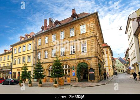 Bamberga Street view della città storica in Germania Foto Stock