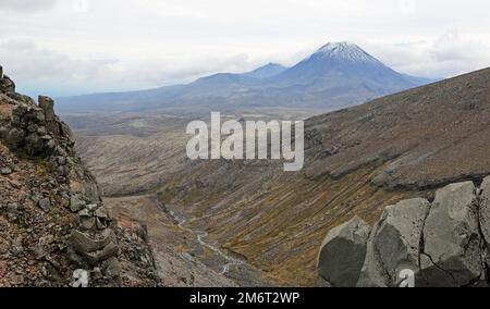 Paesaggio a Mordor - Tongariro NP, Nuova Zelanda Foto Stock