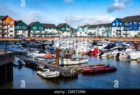 Exmouth Marina, il porto di Exmouth, Devon, Regno Unito. Foto Stock