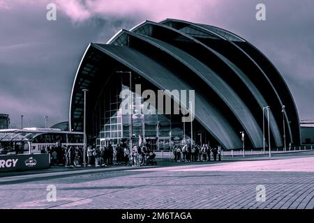 Finnieston Crane, Clyde Arc, OVO Hydro, SEC Armadillo Glasgow 2023. Foto Stock