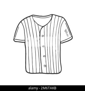 Divisa da baseball Doodle. Abbigliamento sportivo. T-shirt e pantaloni. Vettore Illustrazione Vettoriale