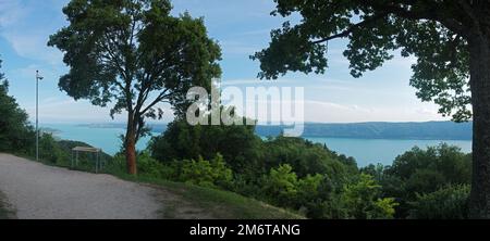 Vista da Haldenhof al Lago di Ãœberlinger - Lago di Costanza Foto Stock