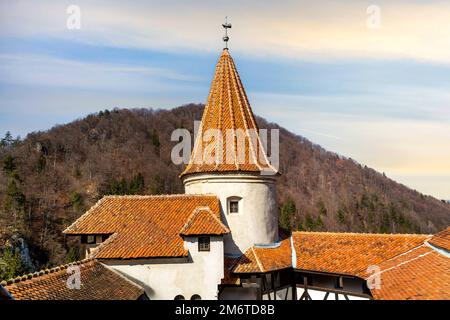Torre del castello di Dracula a Bran, Romania Foto Stock
