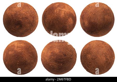 Tartufi di cioccolato isolato su sfondo bianco Foto Stock