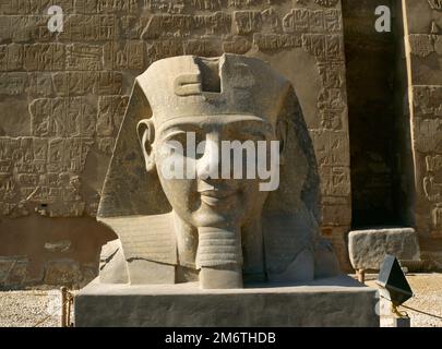 Luxor Egitto Luxor Tempio primo Pylon testa di Ramses II Foto Stock