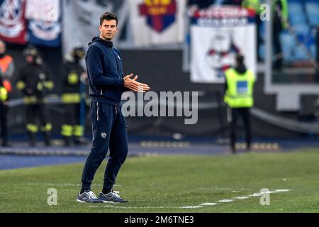 Sinisa Mihajlovic Coach of Bologna FC reagisce durante la Serie Una partita di calcio tra ROMA e Bologna FC allo stadio Olimpico di Roma (Italia), Jan Foto Stock