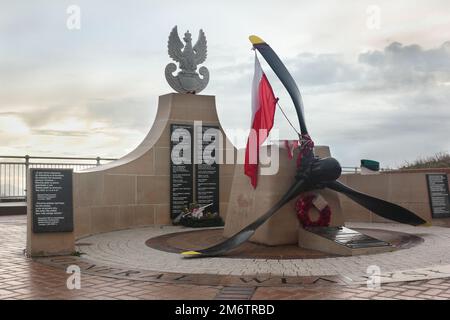 Statua commemorativa del generale polacco Sikorski, morta in un incidente aereo a Gibilterra Foto Stock