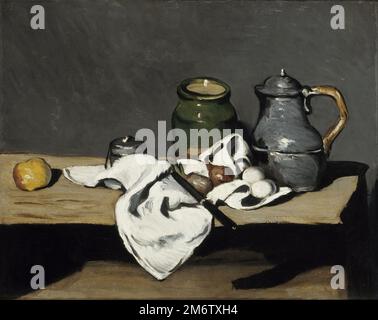 Still Life con un cassetto aperto dipinto dall'impressionista francese Paul Cézanne nel 1867-1869 Foto Stock