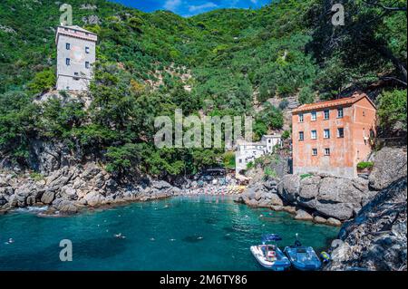 Villaggio di San Fruttuoso Foto Stock