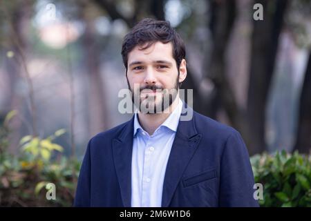 Roma, Italia. 5th Jan, 2023. L'attore Filippo Scicchitano partecipa alla fotografia della seconda stagione della fiction ''le indagini di Lolita Lobosco'' alla Casa del Cinema di Roma (Credit Image: © Matteo Nardone/Pacific Press via ZUMA Press Wire) Foto Stock