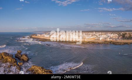 Panoramica aerea della città di Essaouira Foto Stock