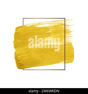 Vettore di badge con tratto di pennello dorato brillante Illustrazione Vettoriale