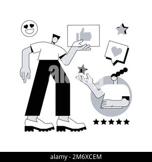 Illustrazione vettoriale del concetto astratto del feedback del cliente. Valutazione dei consumatori, strategia di gestione delle relazioni con i clienti, misurazione della soddisfazione dei clienti, Illustrazione Vettoriale