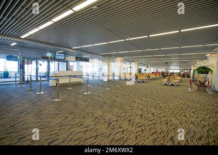 PHUKET, THAILANDIA - CIRCA GENNAIO 2020: Foto interna dell'aeroporto internazionale di Phuket. Foto Stock