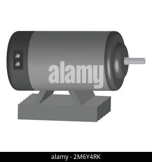 3d disegno vettoriale del motore elettrico Illustrazione Vettoriale