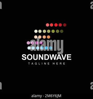 Logo Sound Wave e modello di icona Sound Tone Vector prodotto a marchio musicale Illustrazione Vettoriale