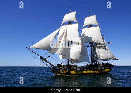 Replica brig ceco, partenza gara Turku, 2017 Foto Stock