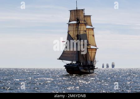 Replica brig ceco, partenza gara Turku, 2017 Foto Stock