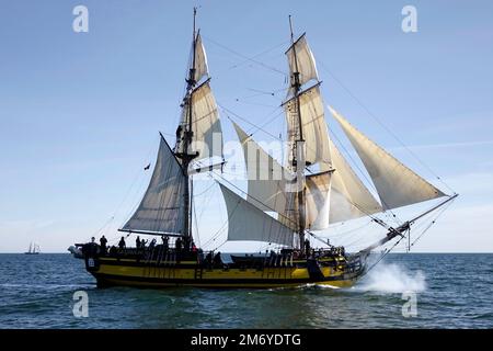 Replica brig ceco, partenza gara Turku, 2017 Foto Stock