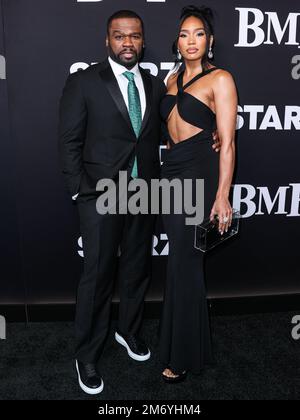 Hollywood, Stati Uniti. 05th Jan, 2023. HOLLYWOOD, LOS ANGELES, CALIFORNIA, USA - GENNAIO 05: Rapper, attore e imprenditore americano 50 cent (Curtis James Jackson III) e la ragazza Jamira Haines (Cuban link) arrivano alla Los Angeles Premiere di STARZ' 'BMF' (Black Mafia Family) Stagione 2 che si tiene al TCL Chinese Theatre IMAX il 5 gennaio 2023 a Hollywood, Los Angeles, California, Stati Uniti. (Foto di Xavier Collin/Image Press Agency) Credit: Image Press Agency/Alamy Live News Foto Stock