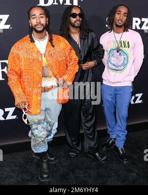 Hollywood, Stati Uniti. 05th Jan, 2023. HOLLYWOOD, LOS ANGELES, CALIFORNIA, USA - GENNAIO 05: La cantante, cantautrice, attore e ballerina americana Omarion (Omari Ishmael Grandberry), o'Ryan Omir Browner e Kimani Tosh arrivano alla Los Angeles Premiere di STARZ' 'BMF' (Famiglia della Mafia Nera) Stagione 2 tenutasi al TCL Chinese Theatre IMAX il 5 gennaio 2023 a Hollywood, Los Angeles, California, Stati Uniti. (Foto di Xavier Collin/Image Press Agency) Credit: Image Press Agency/Alamy Live News Foto Stock