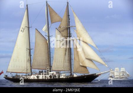 Goletta britannica Malcolm Miller, partenza gara di Lerwick, 1999 Foto Stock