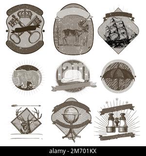 Serie di distintivi vintage Illustrazione Vettoriale