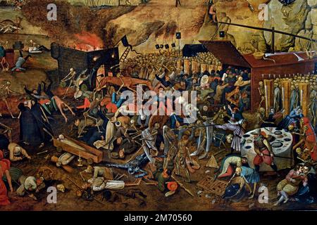 Il Trionfo della morte 1608 più avanti Pieter Bruegel (anche Brueghel) il Vecchio (1525-1530 – 1569) è stato l'artista più significativo del Rinascimento olandese e fiammingo, Belgio, Belgio, Belgio, Olanda, Paesi Bassi. Foto Stock