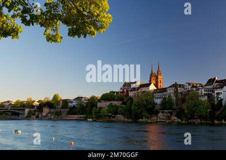 Vista panoramica della città di Basilea, Svizzera Foto Stock