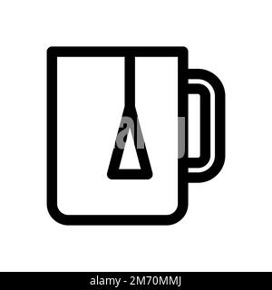 La linea dell'icona della tazza da tè è isolata su sfondo bianco. Icona sottile nera piatta sullo stile moderno. Simbolo lineare e tratto modificabile. Semplice e pixel perf Illustrazione Vettoriale