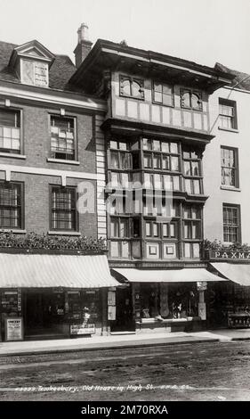 Vintage fine 19th/inizio 20th ° secolo fotografia: Old House in High Street, Tewkesbury, Gloucestershire Foto Stock