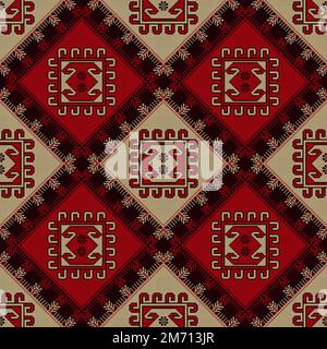 Pattern senza giunture vettoriale Kilim tradizionale Illustrazione Vettoriale